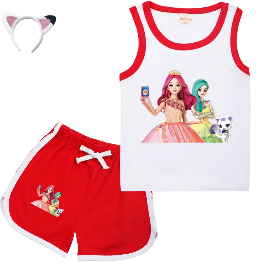 Cartoon Secret Jouju Clothing Kids Summer Sleeveless Vest Top Shorts 2pcs Sets Toddler Girls Outfits Children's Boutique Clothes