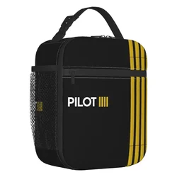 Listras Isoladas Lunch Bags para Mulheres, Aviação, Avião, Aviador, Portátil, Refrigerador Térmico, Food Box, Escola, Piloto, Capitão