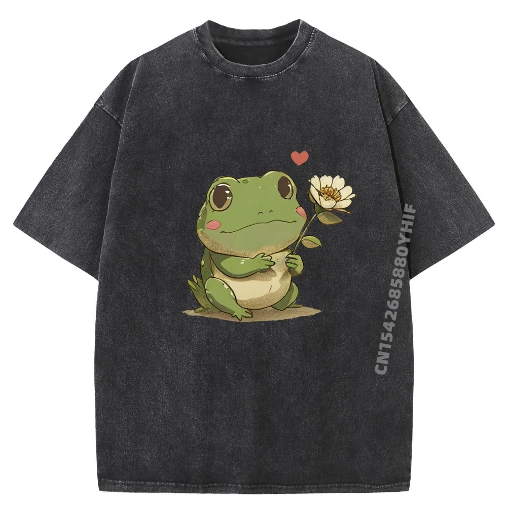 

Cottagecore Aesthetic Frog Wild Flower Cute Froggy Teen Girl Free Shippping Items Lowest Prices Adult Washed Shirts Crazy