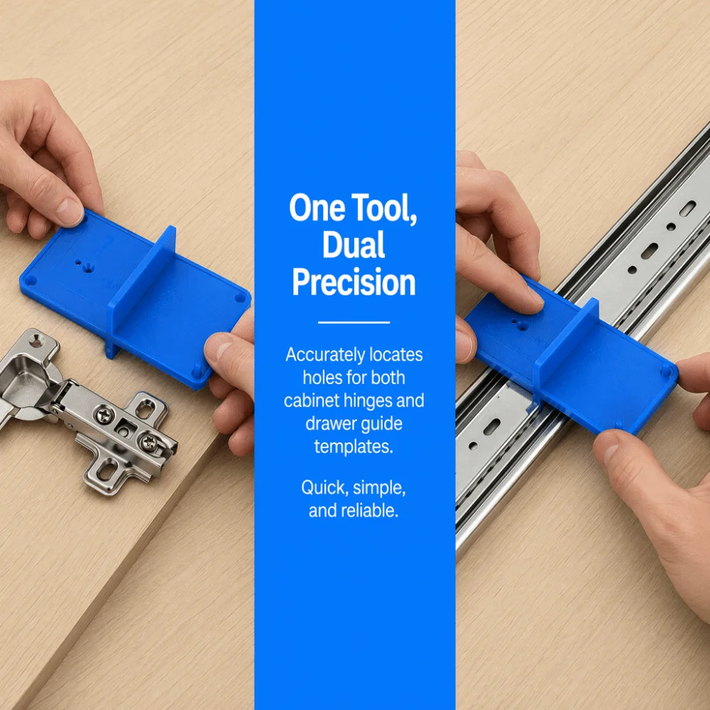 2pcs Drilling Guide Hinge Hole Opener Template Hinge Hole Jig Cabinet Hole Jig Hinge Hole Locator Hinge Jig Concealed Hinge
