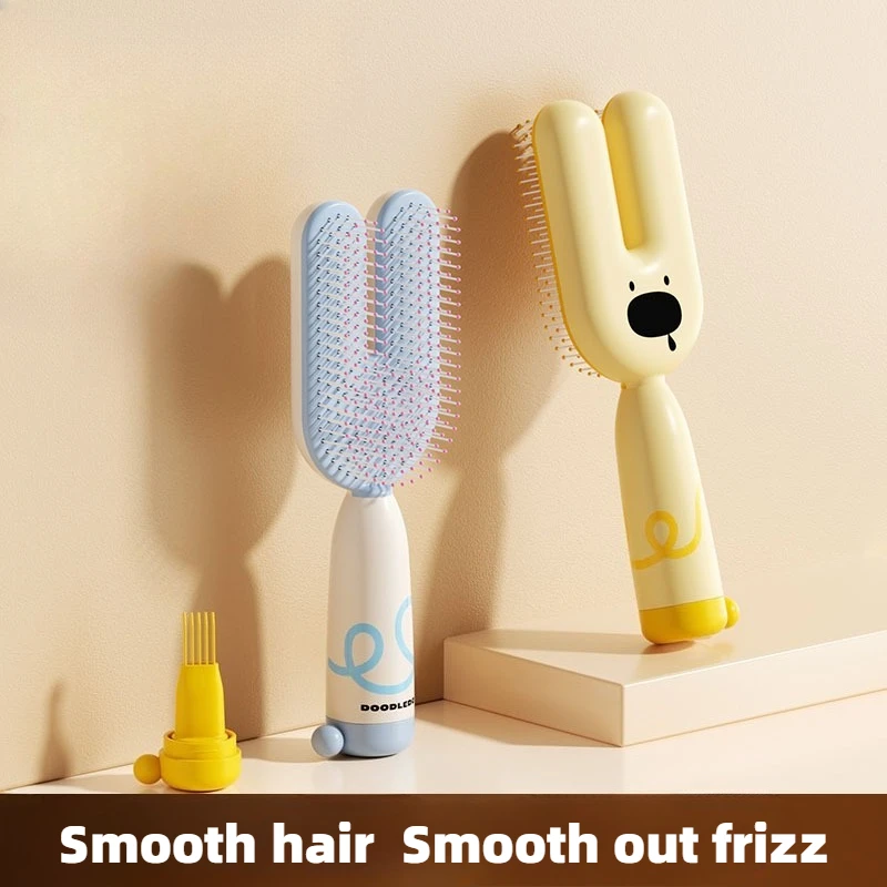 1 قطعة لطيف على شكل حرف U تصميم وسادة هوائية مشط مكافحة ساكنة رقيق أمشاط الشعر خاص لفتاة غير العقد العناية بالشعر وسادة تدليك أمشاط