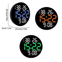 Alarms Wall Clock Replacement Round Battery Powered Home Gym LED ABS Clocks Humidity Meter Digital Accessory Thermometer