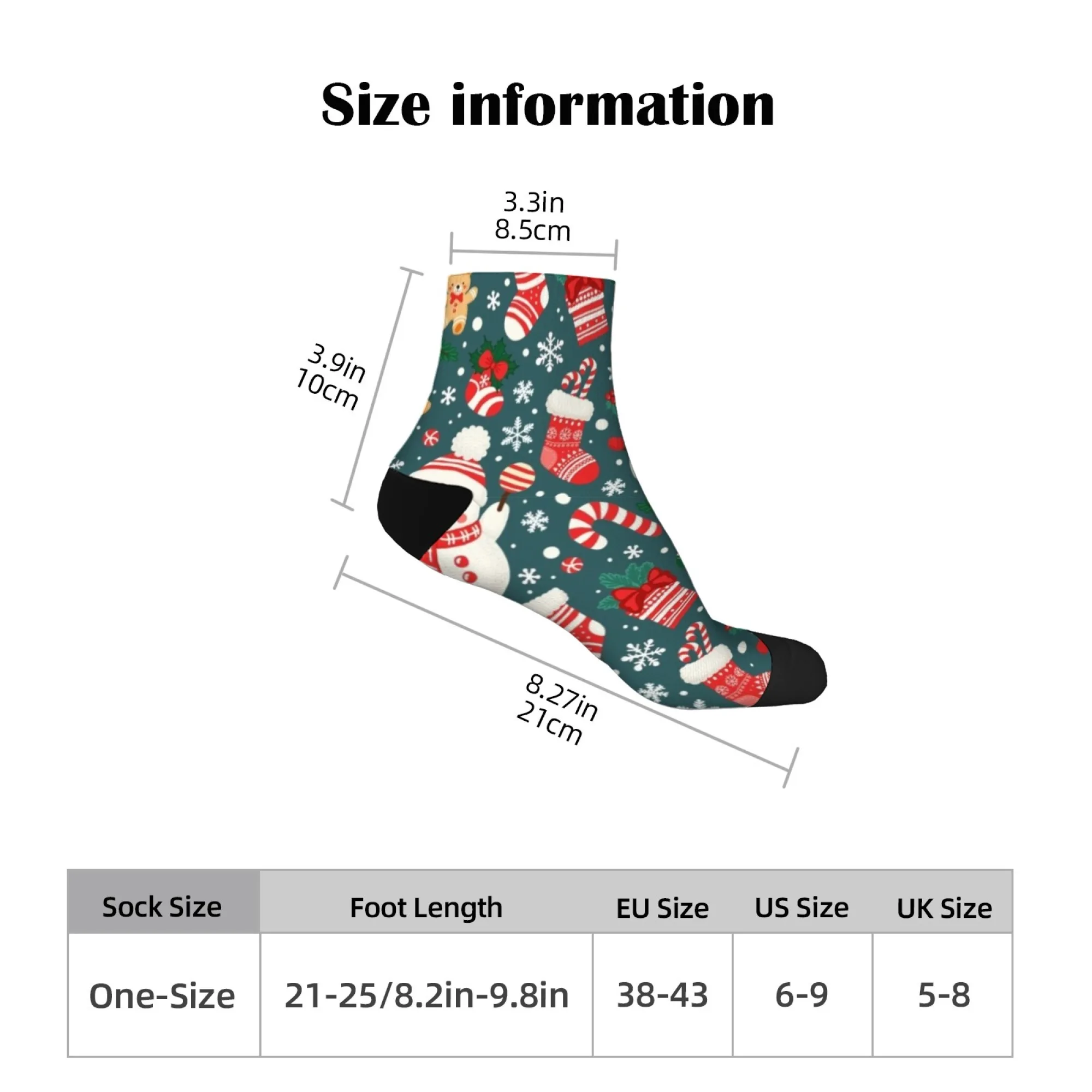 مجنون سعيد جوارب ضغط ثلج عيد الميلاد نمط الرجال الجوارب القصيرة الجدة جوارب مضحكة الهيب هوب Harajuku نمط هدية #2