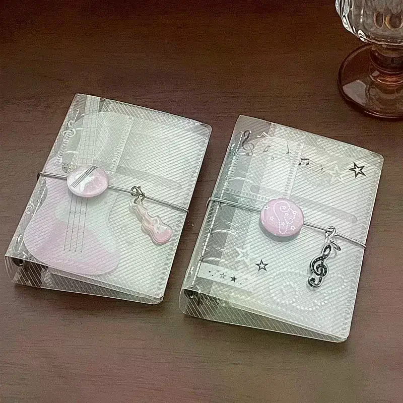 

M5 Binder Music Theme Scrapbook PP Twill Tri-Fold With Tie Closure Photo Album Card Organizer Portable Planner