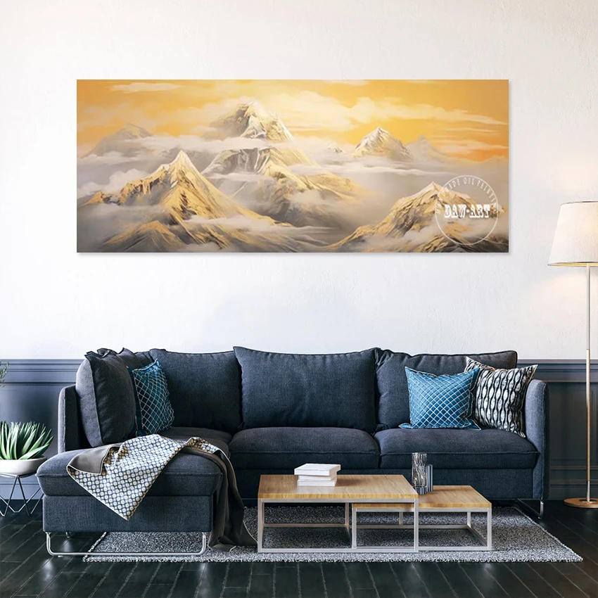 

High Mountain Abstract Natural Landscape Paintings, Acrylic Canvas Art Picture, No Framed, Perfect for Living Room Decor Wall