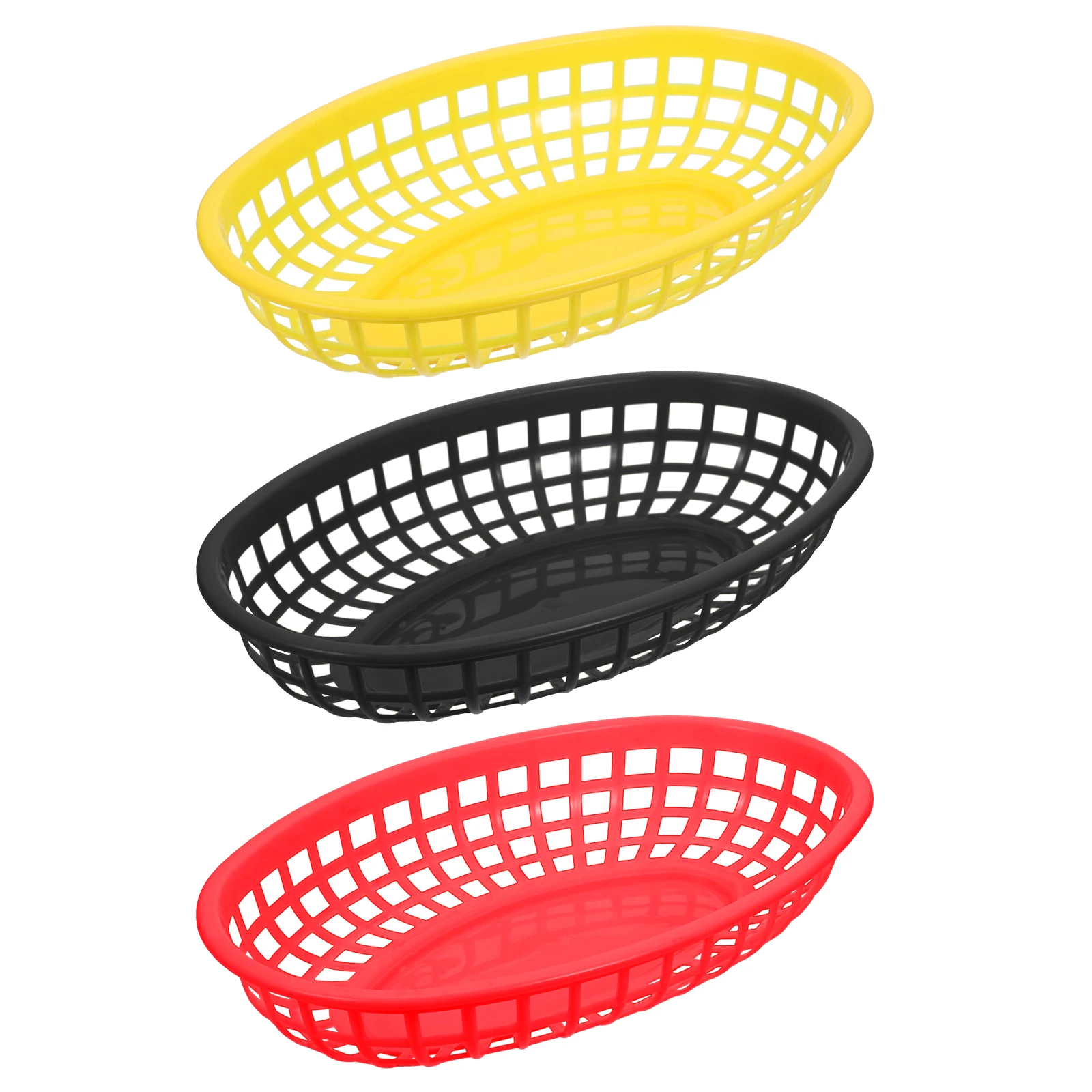 

3 Pcs Snack Tray Plastic Storage Baskets Food Containers Grid shaped Space Saving Home ganization Fruit Desserts Household