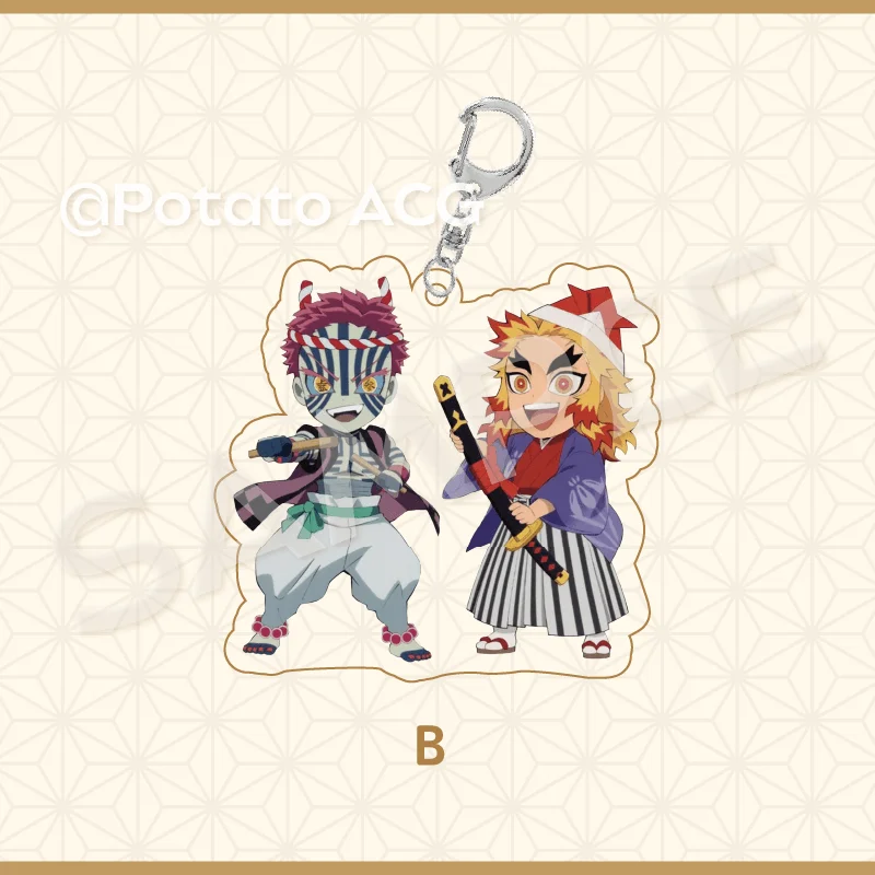 Demon Slayer Acrylic Stand Figure Enmu Akaza Anime Peripheral Cute Cartoon Fashion Exquisite Schoolbag Pendant New Gifts