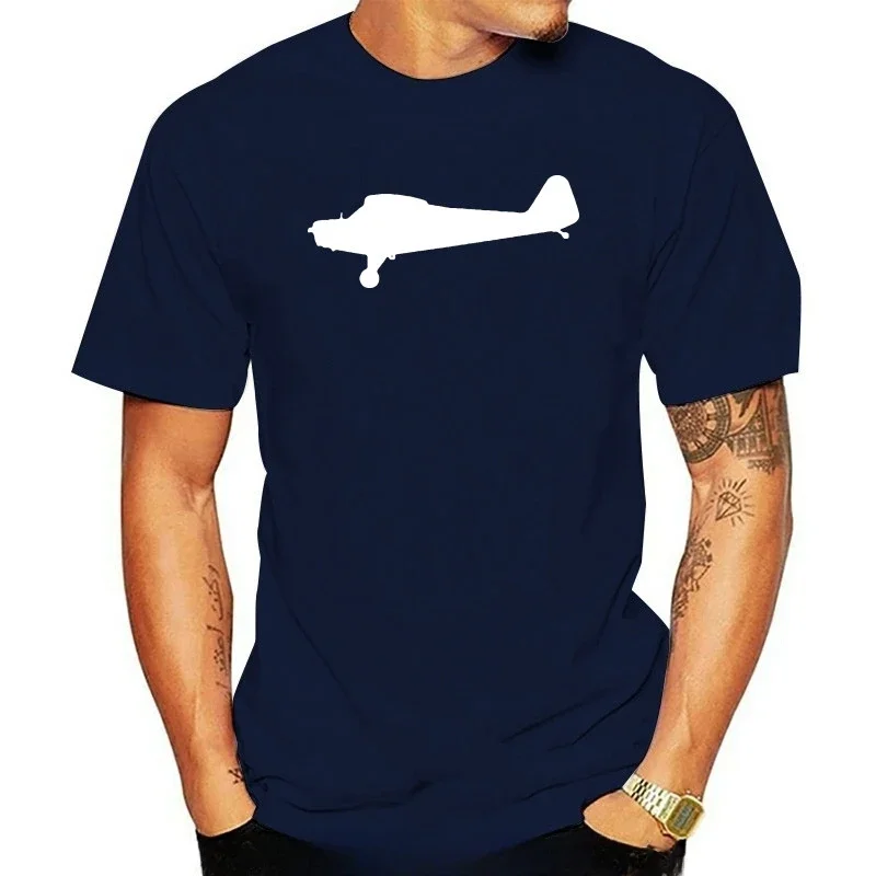 Black White Cotton Aerospace Plane Funny Quality Printing 100% Cotton Round-neck Tee Shirts Side Piper J3 Cub Airplane T-shirt x