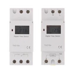 1pc Electronic Weekly 7 Days Programmable Digital Timer Switch Relay Control 220V 230V 8A 10A 16A Din Rail THC15A