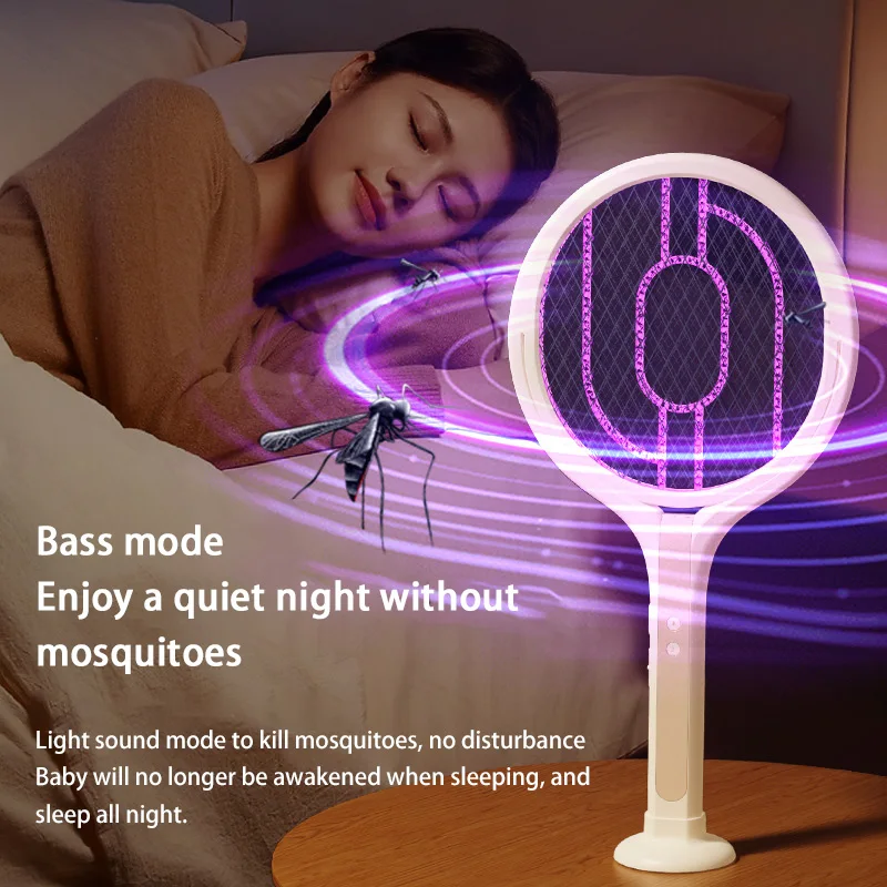 Mosquito Killer Swatter Racket Extendable 2-in-1 Killer Lamp Electric Fly Trap Bug Lamp Bat Automatic UV Trap for Home Outdoor