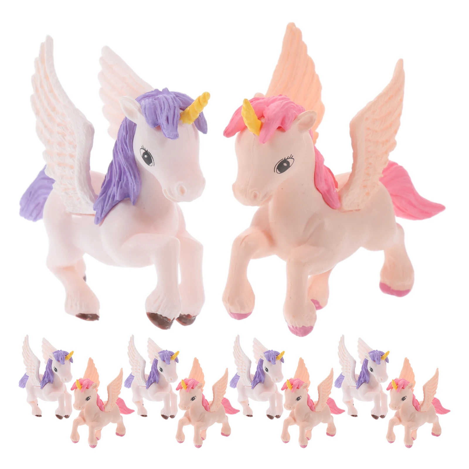 

10pcs Miniature Unicorn Figurines Bonsai Plant Ornaments Home Decorations Plastic Micro Landscape Accessories