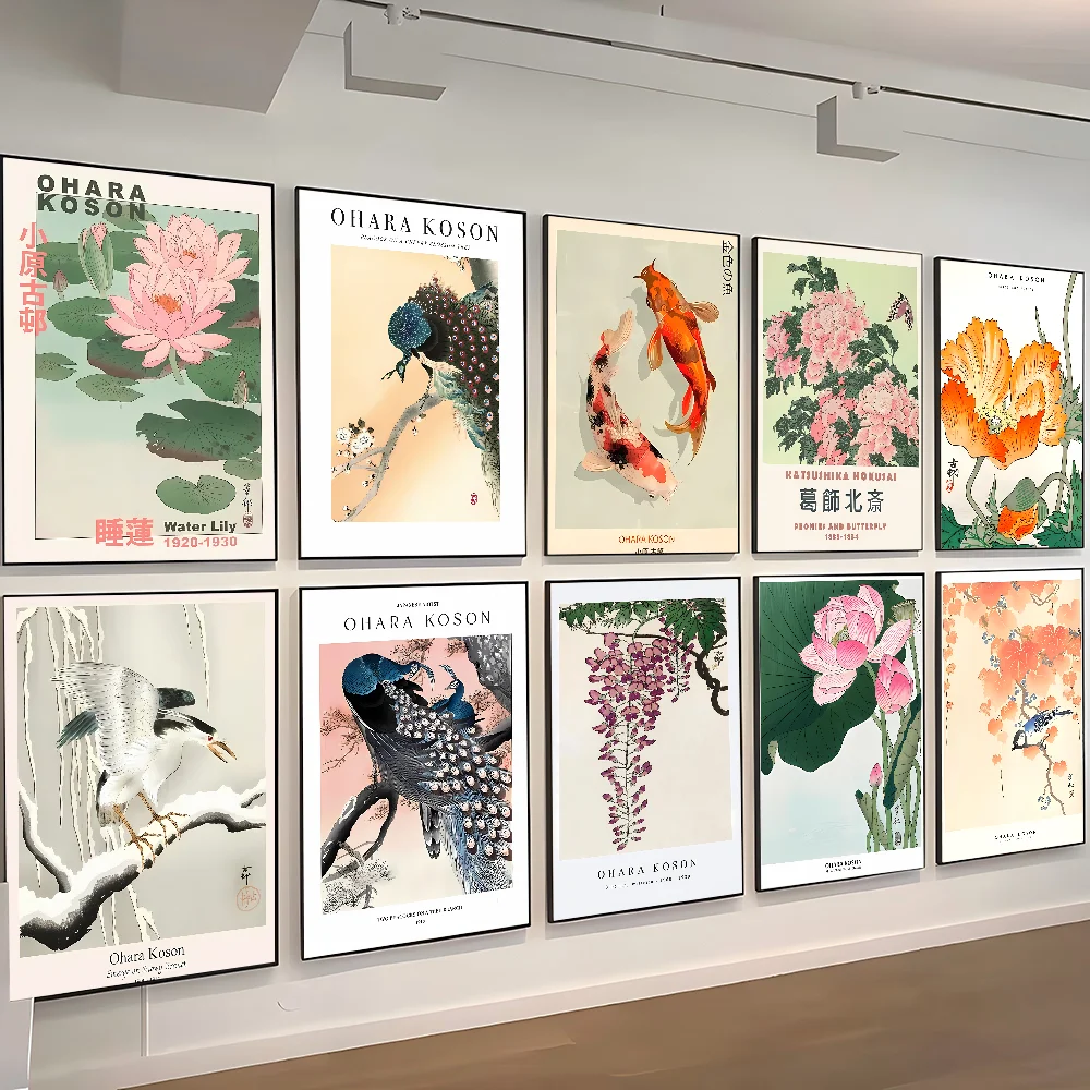 Hokusai Ohara Koson japanisches Kunstposter für Zuhause, Wohnzimmer, Schlafzimmer, Bar, Café, Kunstdekoration