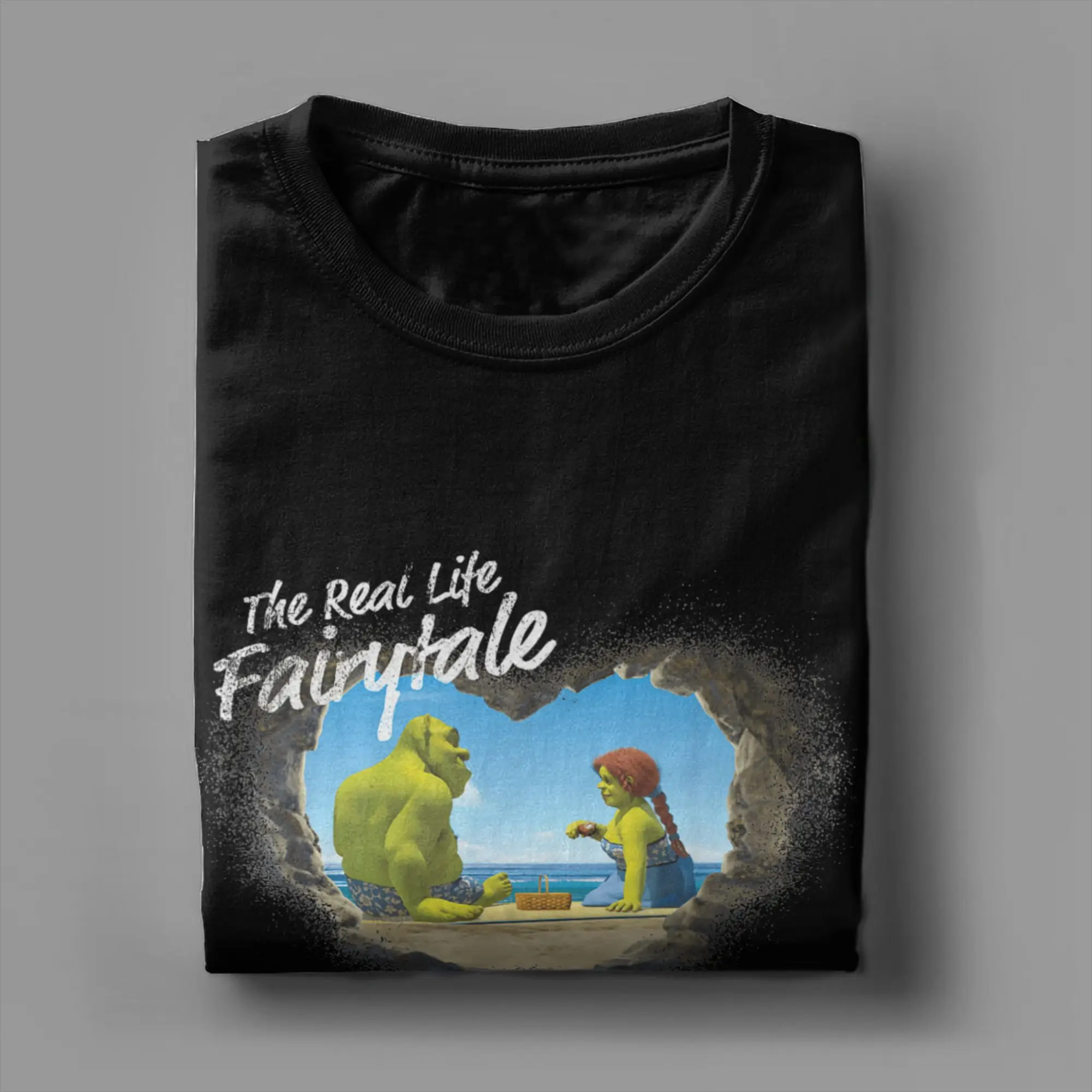 شريك وفيونا الحياة الحقيقية خرافة الرجال تي شيرت خمر تيز قصيرة الأكمام طاقم الرقبة تي شيرت القطن الخالص هدية فكرة القمم