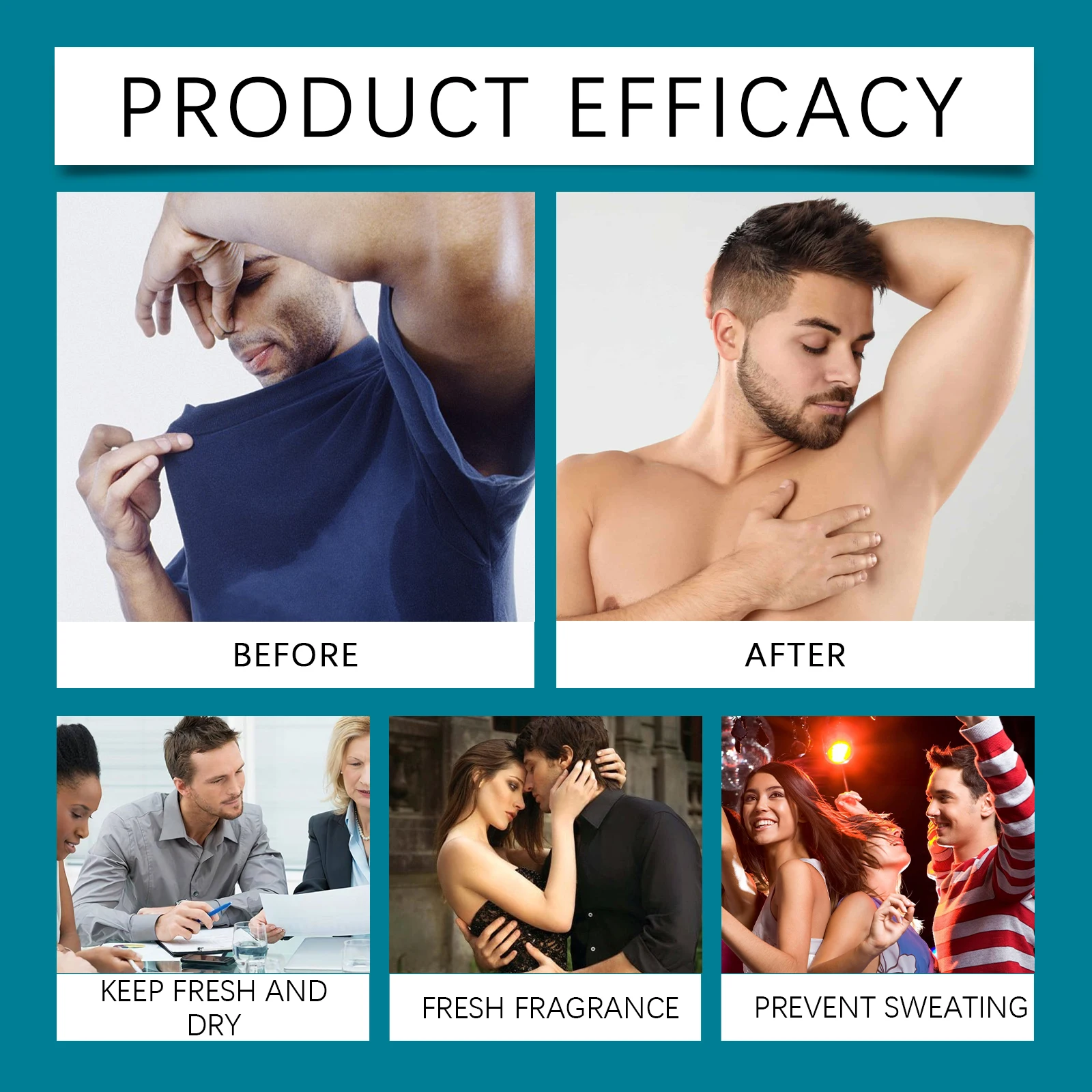 EELHOE Deodorante per il corpo Stick Smettere di sudorare Mantenere l'asciugatura Rimuovere l'odore delle ascelle Ascelle Rinfrescare il dispositivo di rimozione dell'odore del corpo Portatile Uso quotidiano