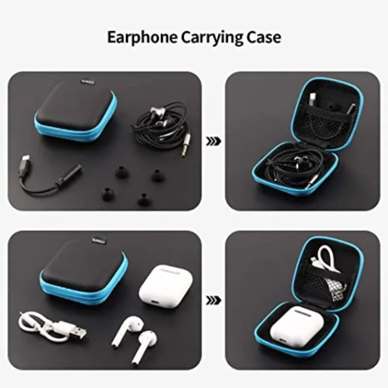 1 pçs mini portátil saco de fone de ouvido bolsa de moedas fone de ouvido cabo usb caso bolsa de transporte saco acessório do fone de ouvido caixa