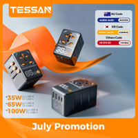 TESSAN Universal Travel Charger GaN Fast Charger Travel Adapter for US EU UK AUS Plug Multifunctional Wall Charging 여행용 어댑터