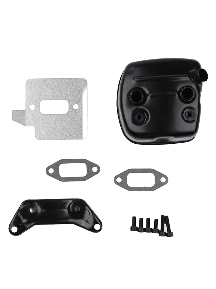Complete Muffler Bracket and Gasket Kit for Chainsaw For 362 365 371 372 372XP NH865 NH872 with Screws and Shield