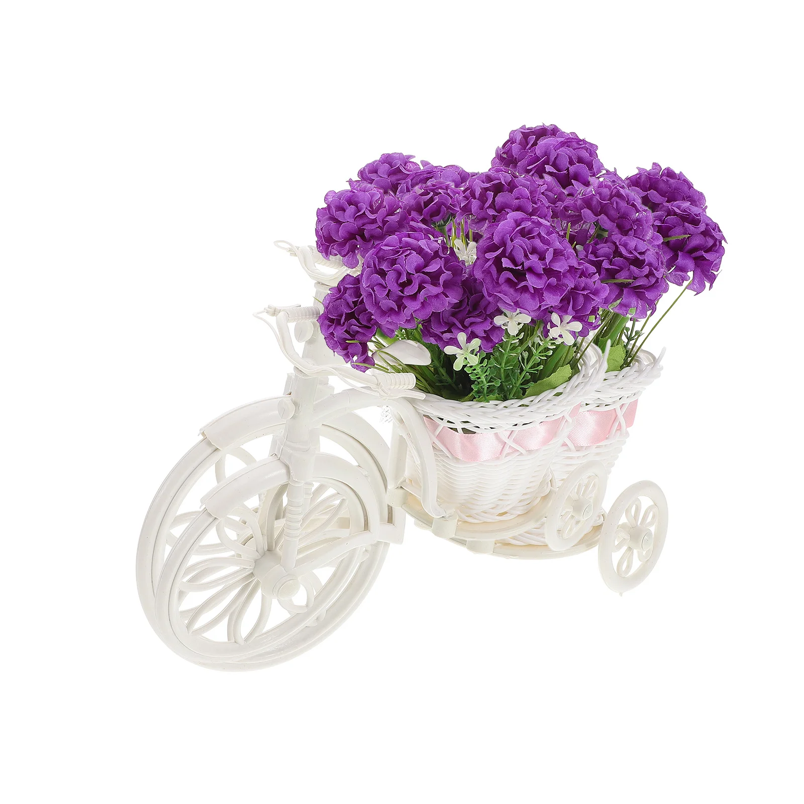 

Hydrangea Artificial Flower Ball Elegant Ornament Tricycle Bicycle Flower Basket Wedding Home Office Table Decor