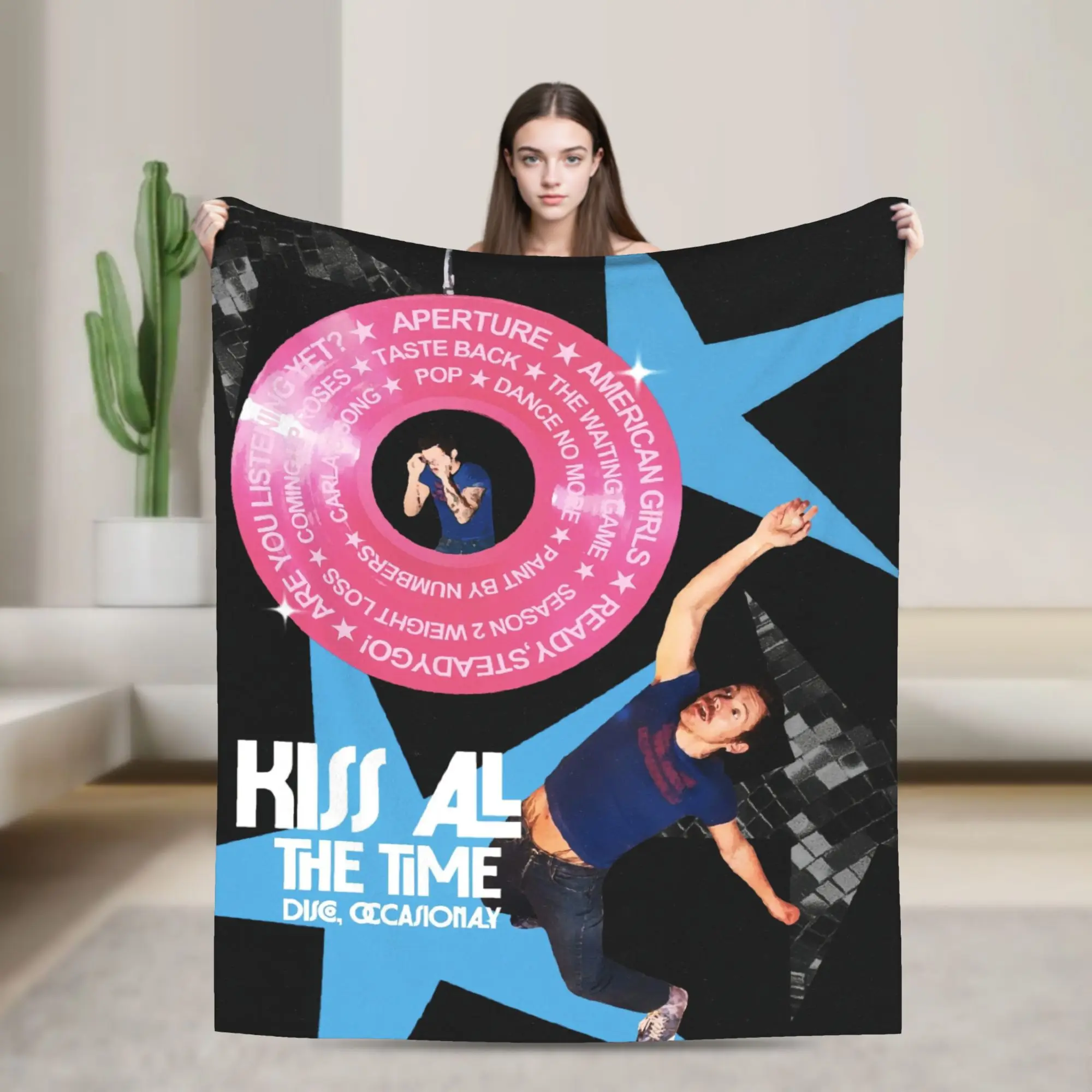 Harrys Styles Kiss All The Time Disco Blanket Warm  Throw Blanket Winter Girl Outdoor Travel Office Bedspread
