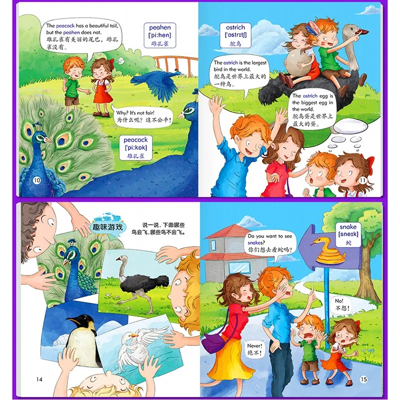 10 Buku/Set Buku Gambar Bahasa Inggris Anak-anak Buku Cerita Pencerahan Kognitif Pembelajaran Dini Gambar Kisah Buku Cerita Pengantar Tidur