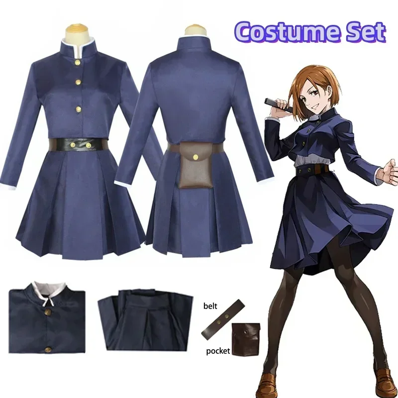 CosplayAnime Jujutsu Kaisen Cosplay Costume Kugisaki Nobara Tatoo Girls Women Dress Uniform Full Set
