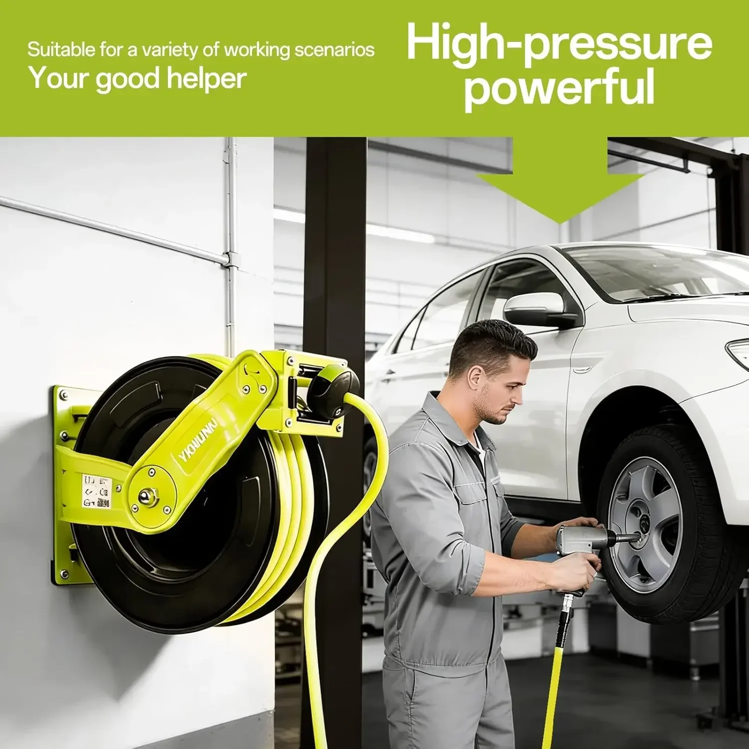 Retractable Air Hose Reel, 3/8
