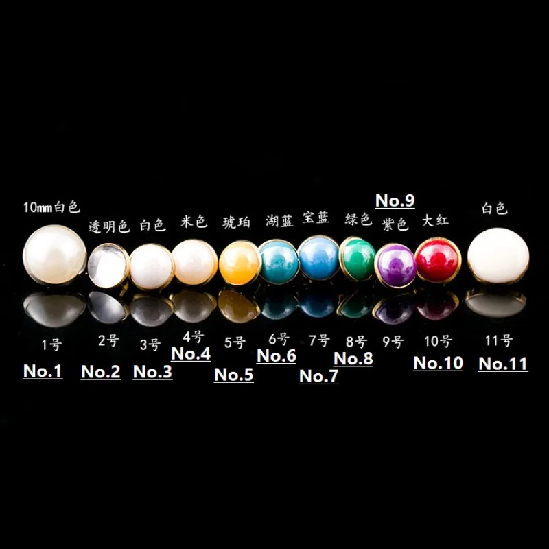 Rivet With Handle Colorful Pearl Type Circular Loose Beads Accessories Bags Clothing DIY Decoration Accessories