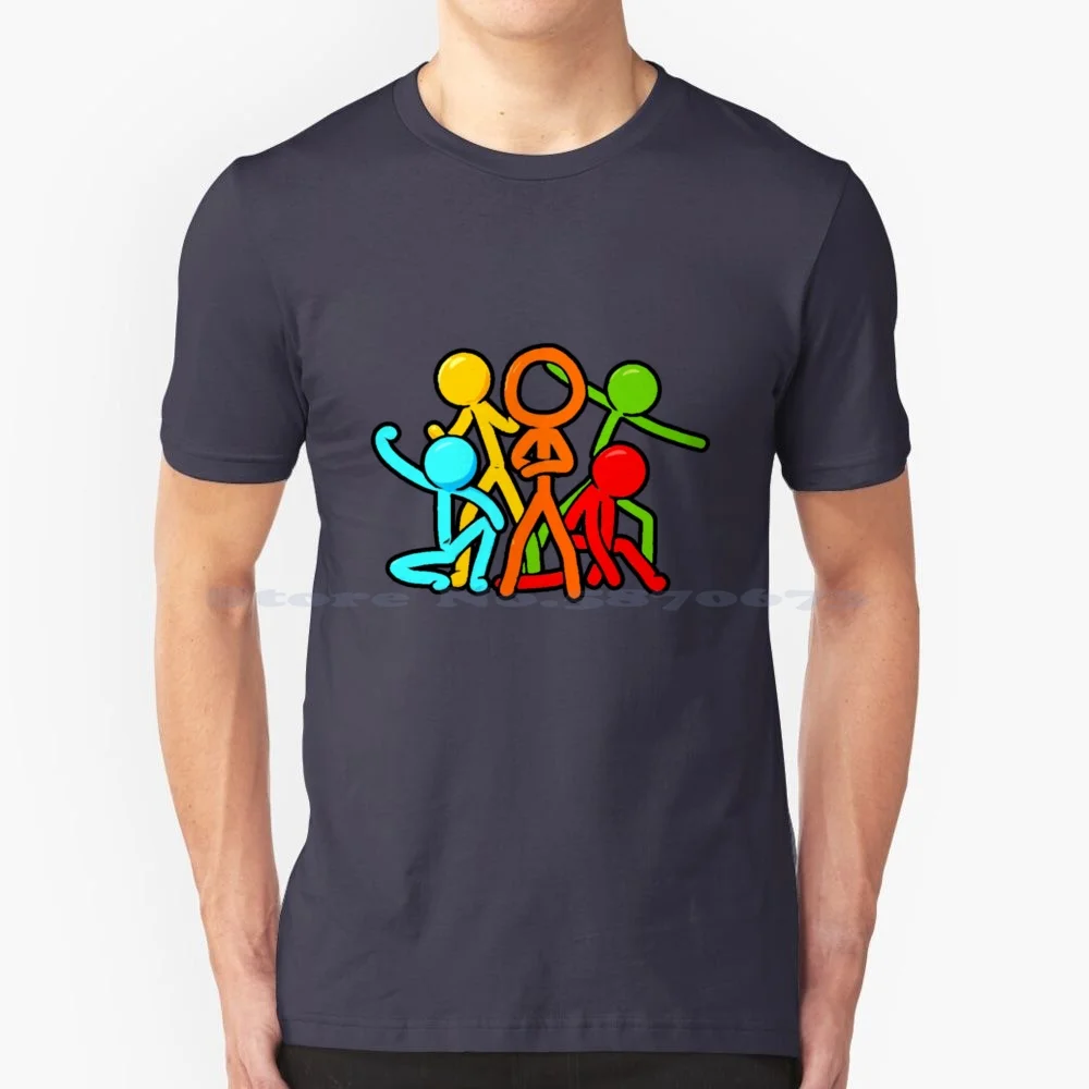 Alan Becker T Shirt 100% Cotton Tee Ed Stickman Ensemble De Stickman Pack Dautocollants Stickman Dordinateur Portable Pour