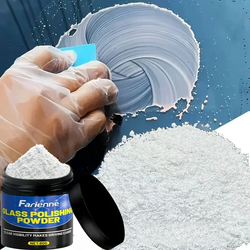 Polvo de pulido de vidrio avanzado: elimina arañazos y manchas, pulido rápido, mejora la claridad de los parabrisas y los espejos del automóvil