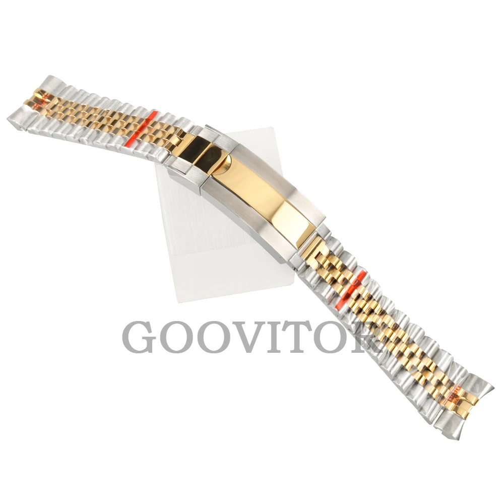 20 mm Jubilee-Armband, Rosé/Gold, PVD-Edelstahl-Uhrenarmband, passend für SUB GMT Datejust NH34 NH35 NH36 Uhrengehäuse, 40 mm hohe Qualität