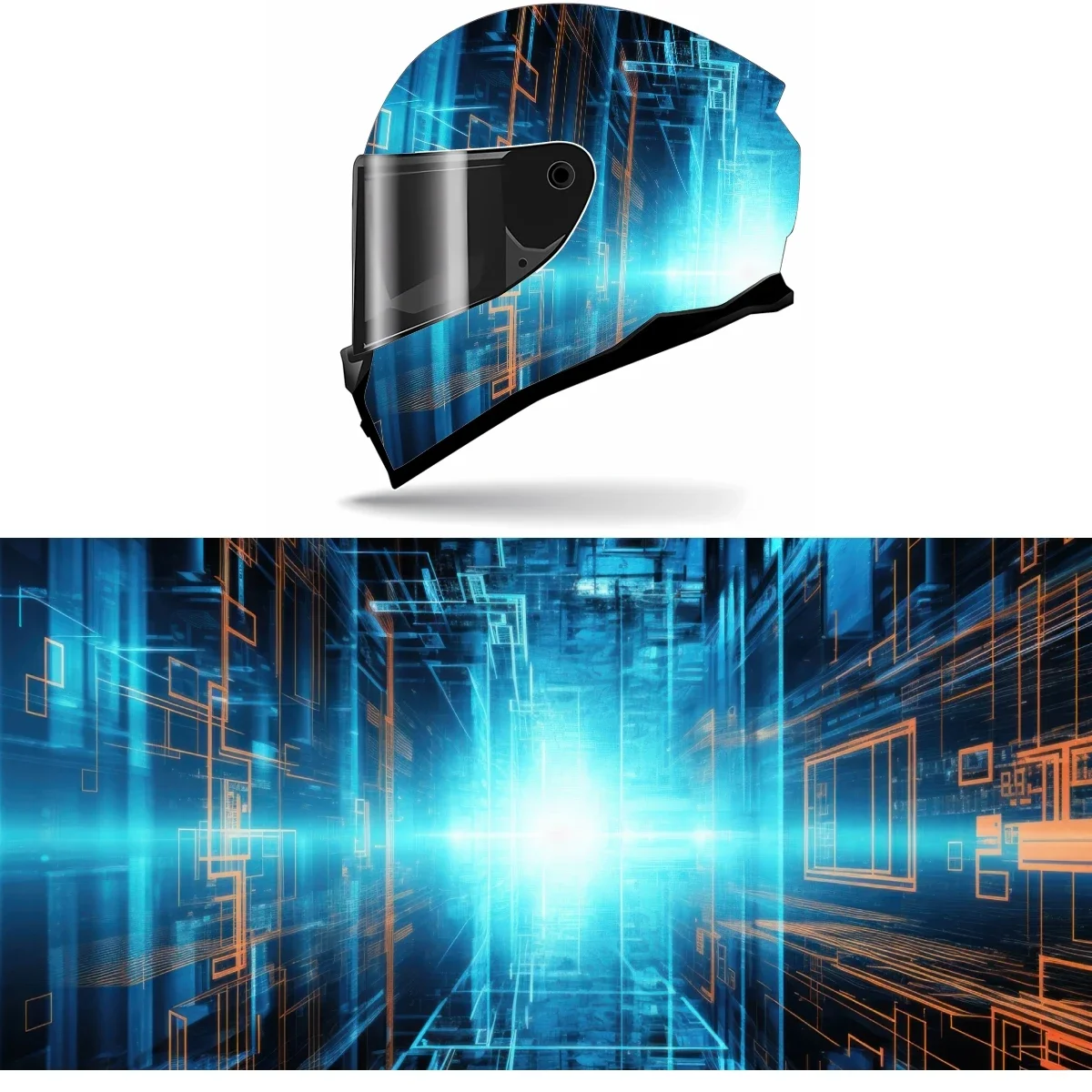 

Абстрактная кривая технология, художественная наклейка на полный шлем, мотоциклетный шлем, гоночная графическая наклейка, виниловая пленка, декор для шлема, наклейка