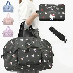 Practical Folding Large Capacity Sanriohello Kitty Travel Bag Kawaii Kuromi Cinnamoroll Ultra Light Waterproof Luggage Bag Gifts