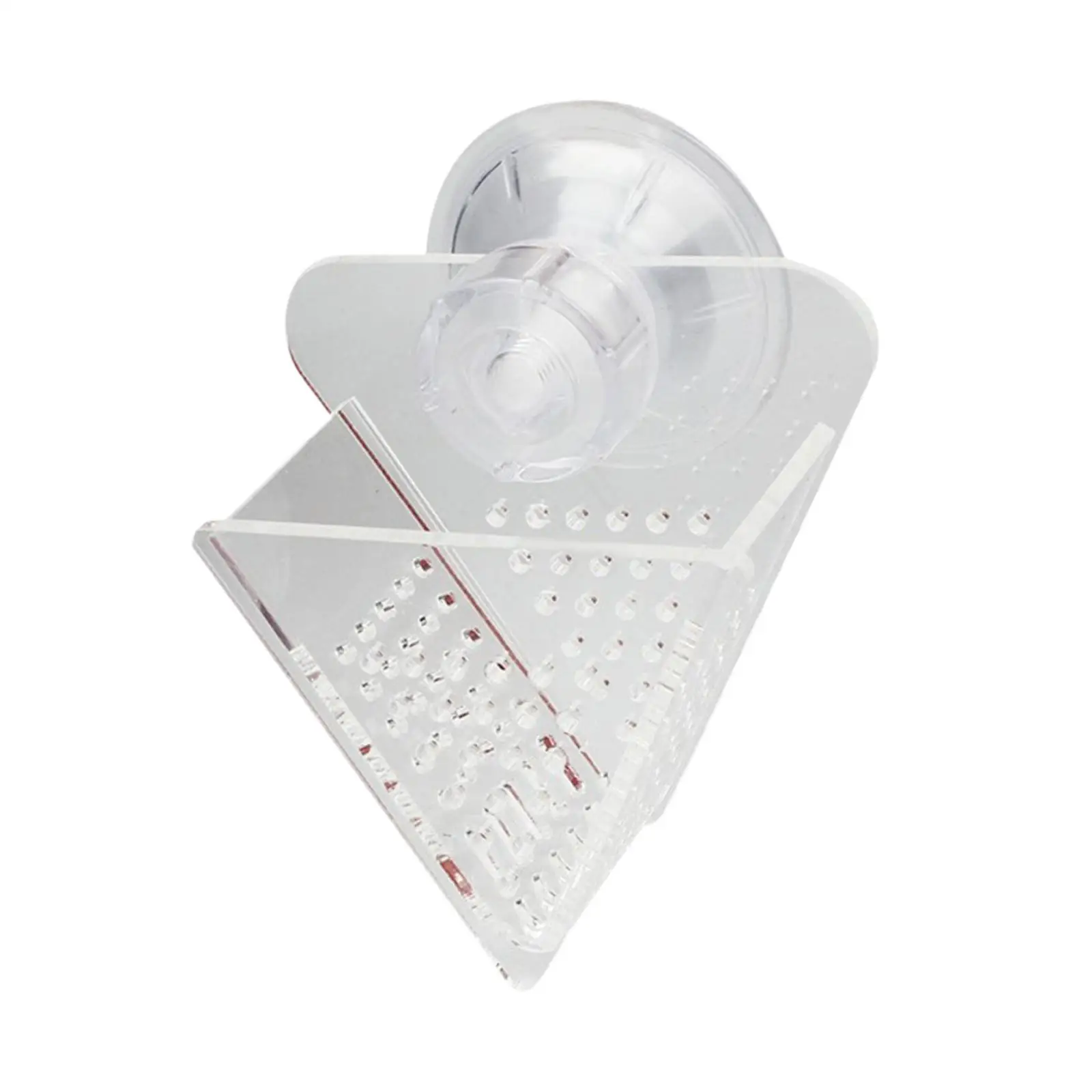 Taza para alimentador de peces, triángulo acrílico con ventosa, accesorio para pecera, alimentador transparente para peces, salmuera, camarones, comida para peces congelados