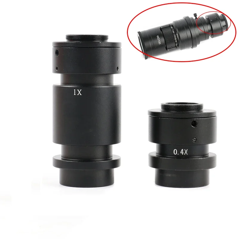 0.4X 1X Industry Monocular Lens Eyepiece Adapter For CCD Video Microscope Camera 200X/500X Lens