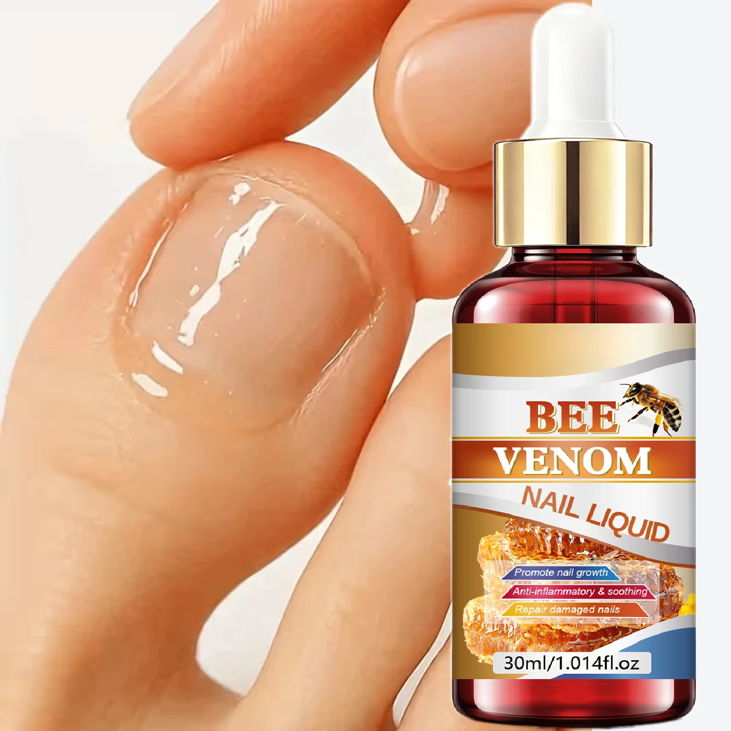 Water ice levin Bee Venom Nail Liquid Hand and Foot Nail Care Strengthening Moisturizing for Healthy Looking Nails 30g