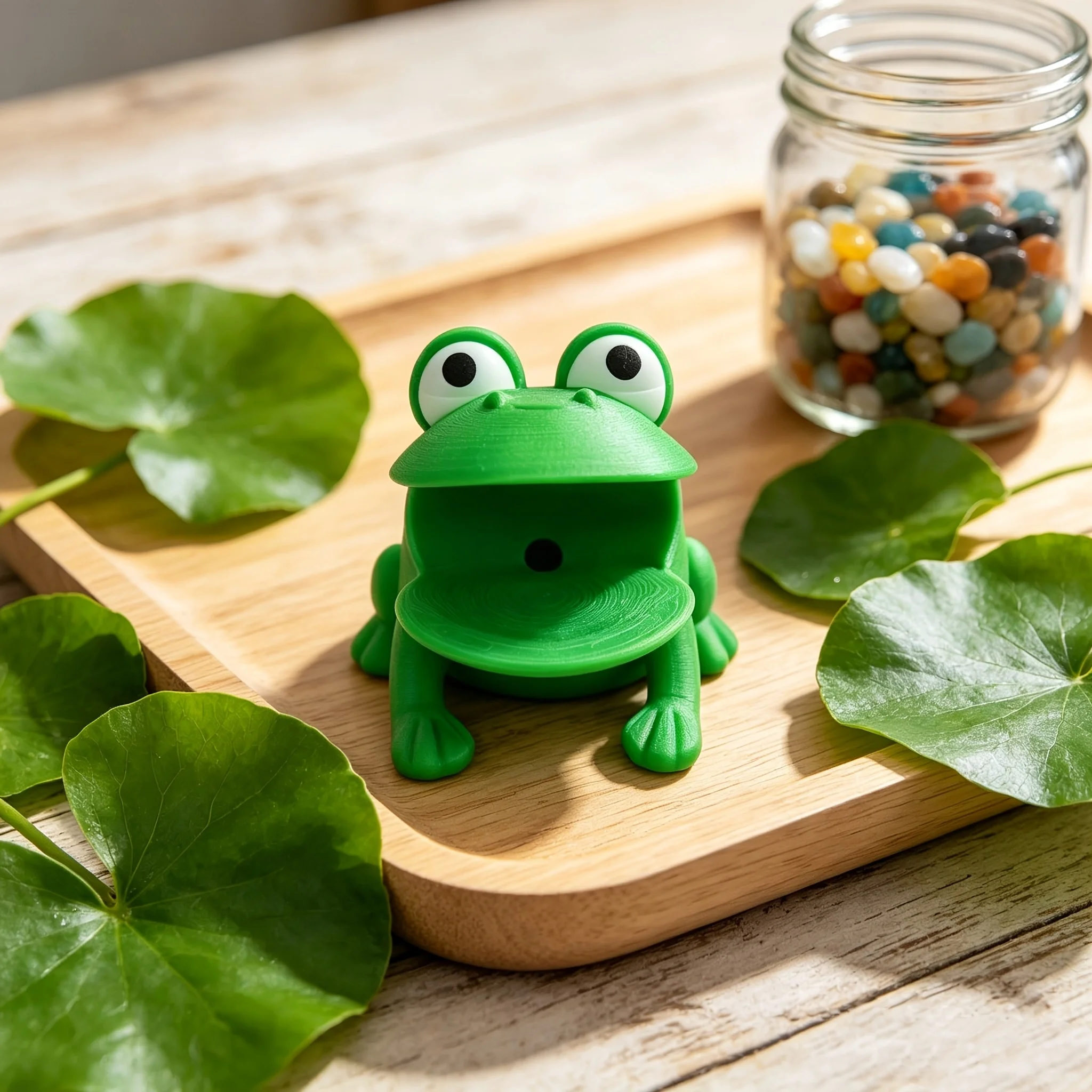 Frog-shaped sponge dishwashing brush holder with drainage system view 4
