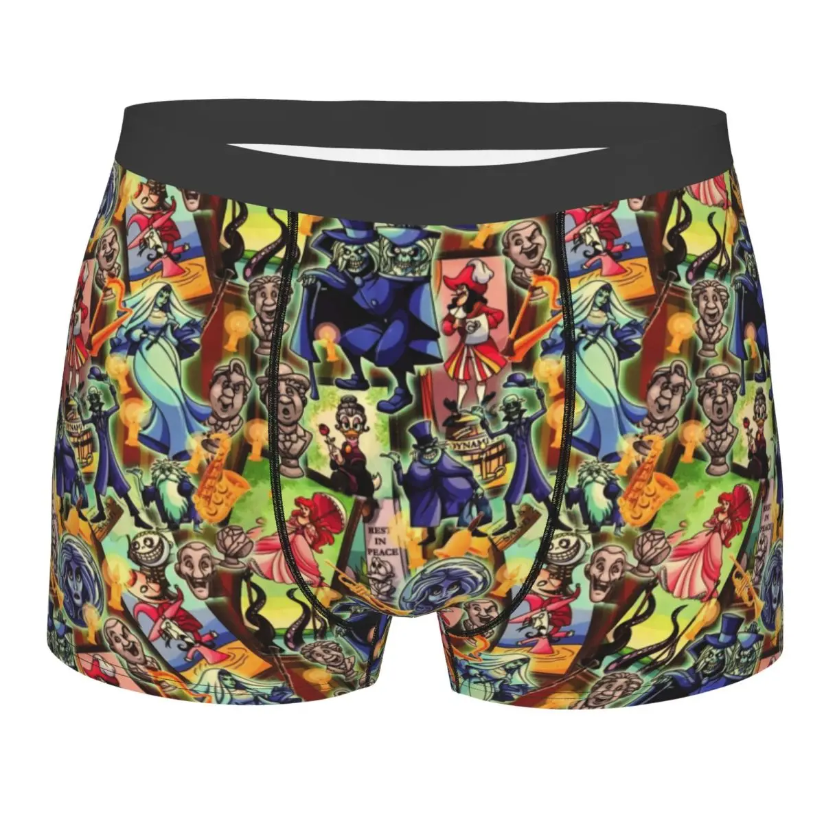 Custom Male Cool Happy Haunts Haunted Mansion Men Underwear Halloween Ghost Monster Boxer Briefs Soft Shorts Panties Underpants