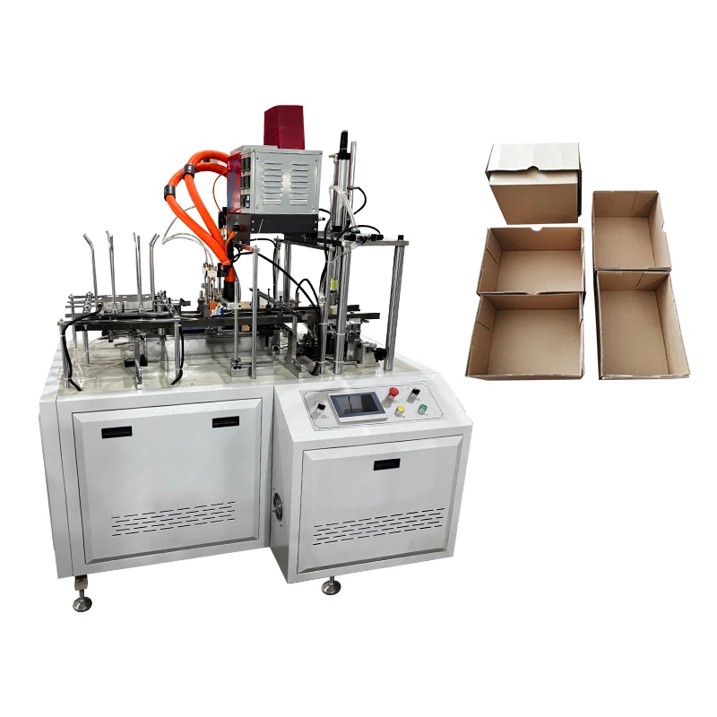 Forming Making Machine Karton Box Erector Forming Machine Automatische Kraftpapier Wellpappe Box Making Machine Beschichtete Lebensmittelbox