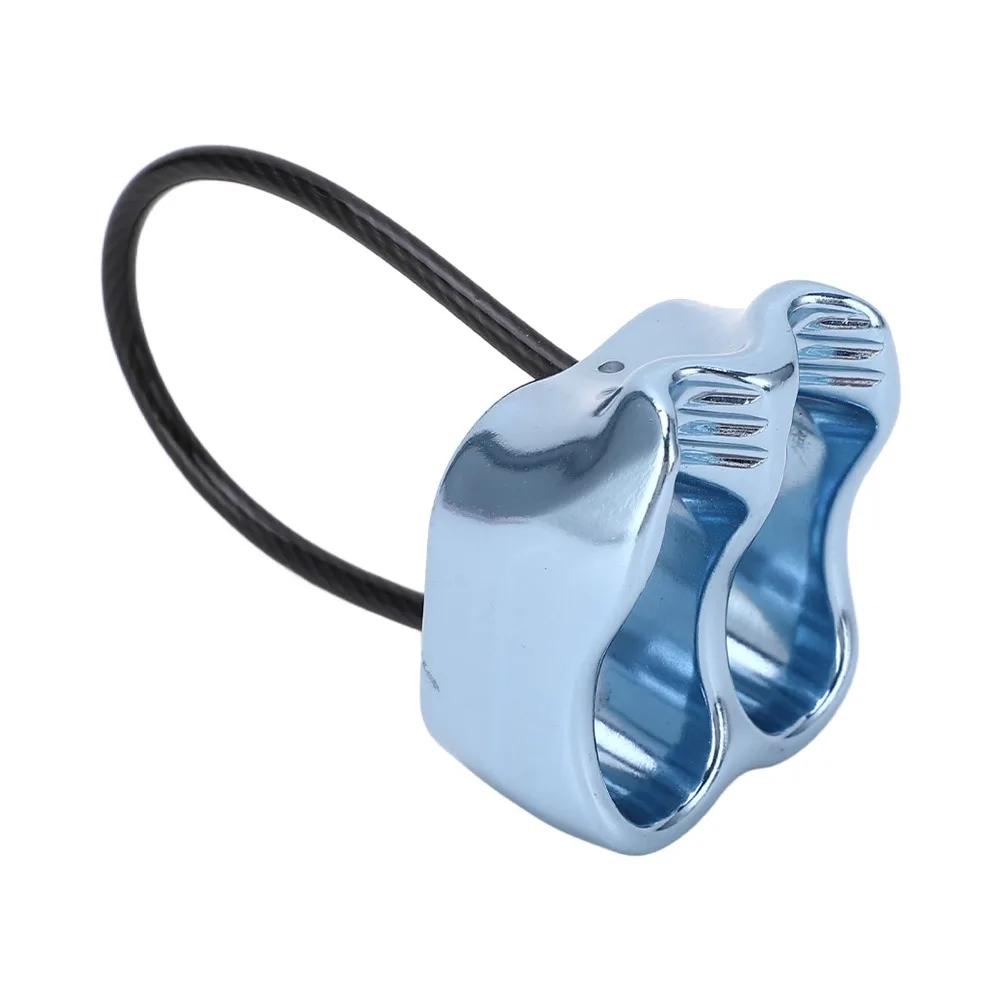 New Aluminum Alloy ATC Device Steel Cable Keeper Lightweight Rappel Device V-Groove Friction Rappel Descender Rock Climbing