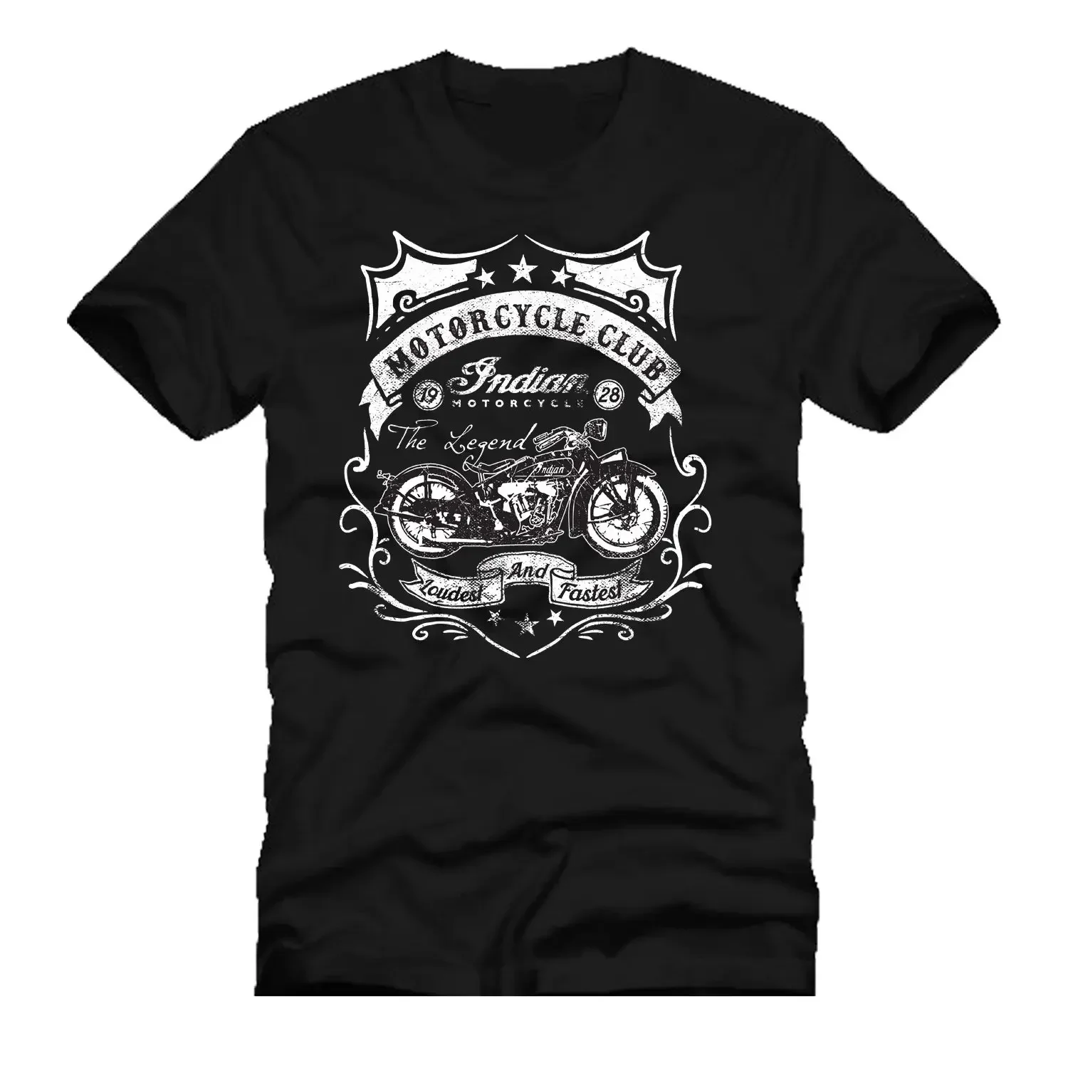 Camiseta estampada a la moda con cuello redondo The Legend Motorcycle Sice 1928 Louder Faster Biker, camiseta para hombre