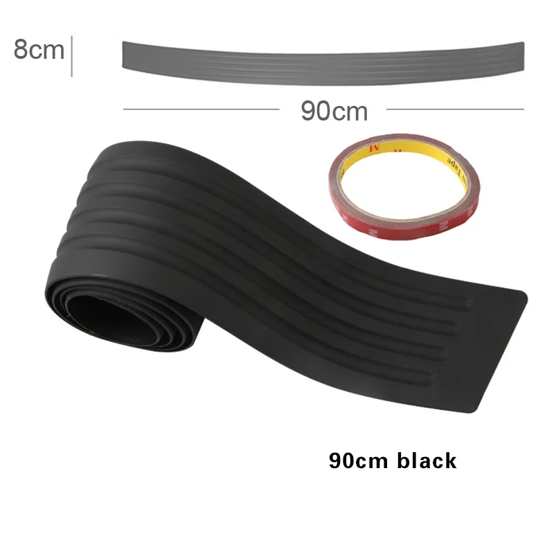 90*8Cm Bumper Bagasi Mobil Universal Styling Pelat Ambang Pintu Pelindung Karet Alas Cetakan Tailgate Trim Non Slip Cover Strip