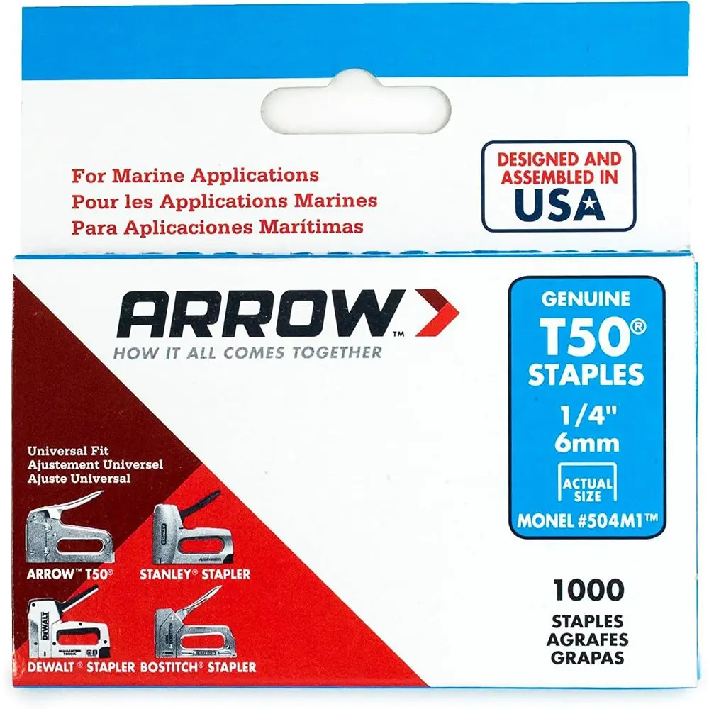 

1/4-Inch Monel Rust-Proof Staples, 1,000 Count, 504M1 Genuine Quality