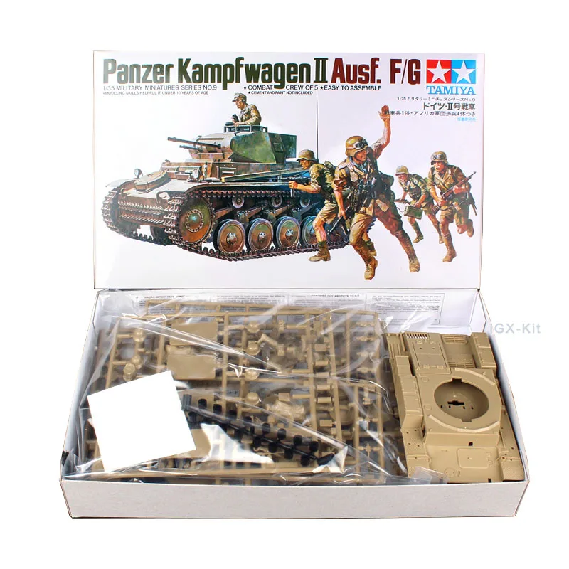 Tamiya 35009 1/35 Scale WWII German Panzer Kampfwagen II Ausf. F/G Light Tank Display Toy Plastic Assembly Building Model Kit