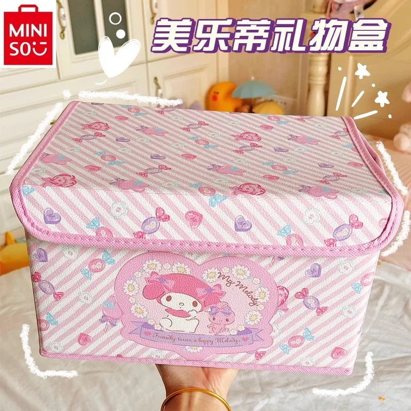 MINISO Sanrio Милые складные сумки для хранения с мультяшным рисунком Hello Kitty Женская Высококачественная косметичка для помады