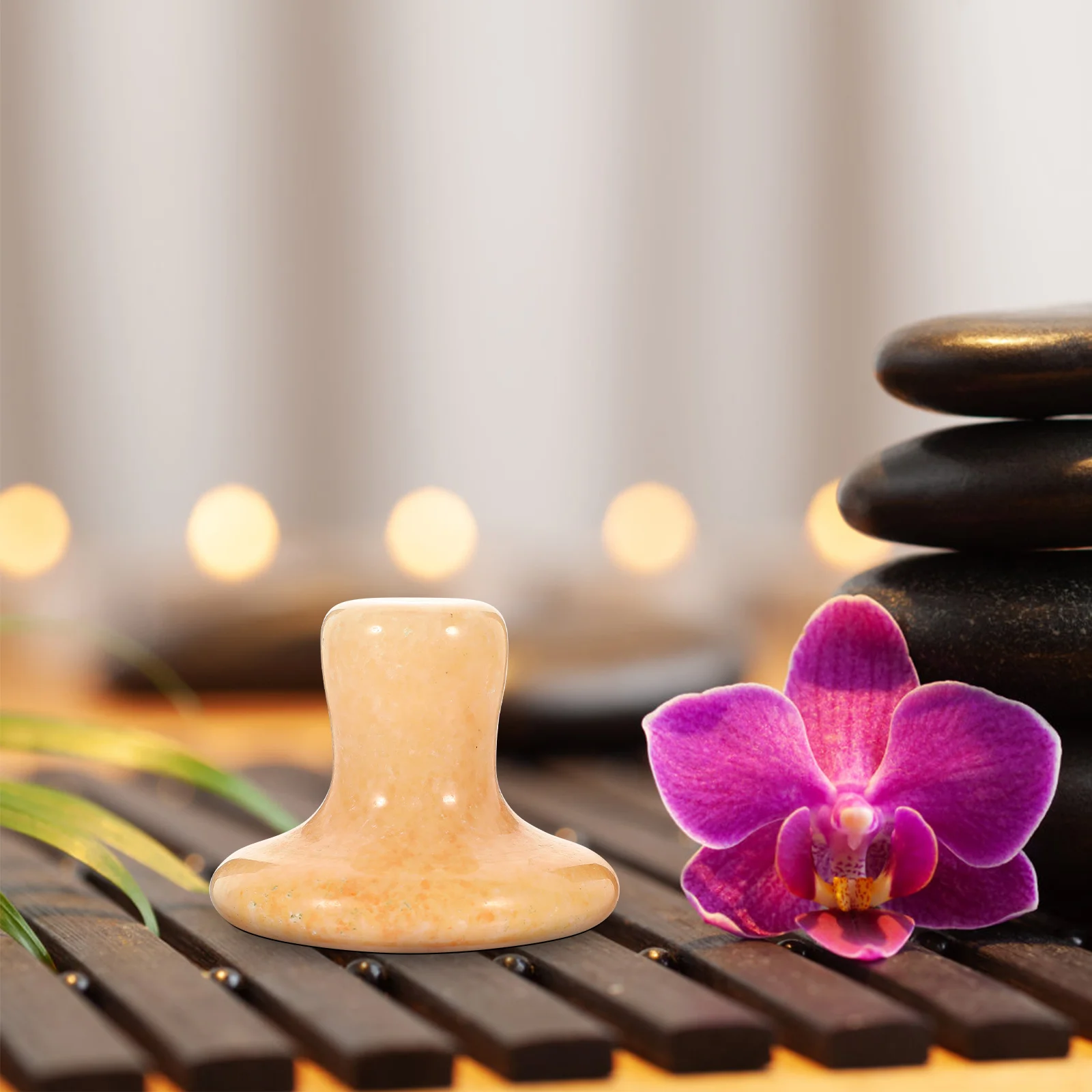 Mushroom Shaped Face Massager Jade Beauty Stone Guasha Tool for Face Neck Shoulder Massage Smooth Edges Mushroom Design Massager