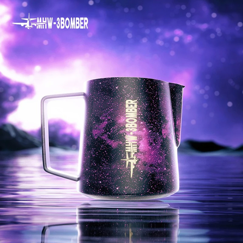 

MHW-3BOMBER Galaxy Milk Frother Pitcher,Professional Latte Art Cup, Stainless Steel Coffee Foaming Jug for Espresso Barista