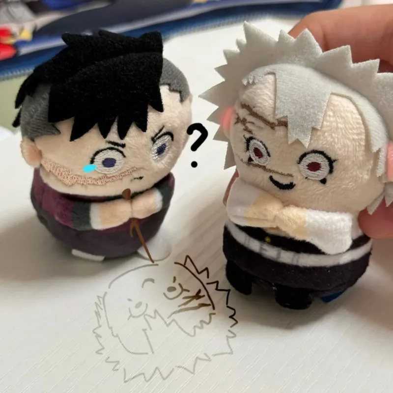 Demon Slayer Sanemi Genya Shinazugawa Baumwollpuppe Niedlicher Mini-Anhänger Schlüsselanhänger Spielzeug Plüschpuppe Anime-Fans Geburtstagsgeschenk