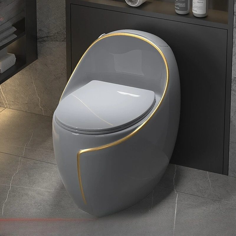 

Creative egg toilet gray household ceramic siphon small apartment toilet