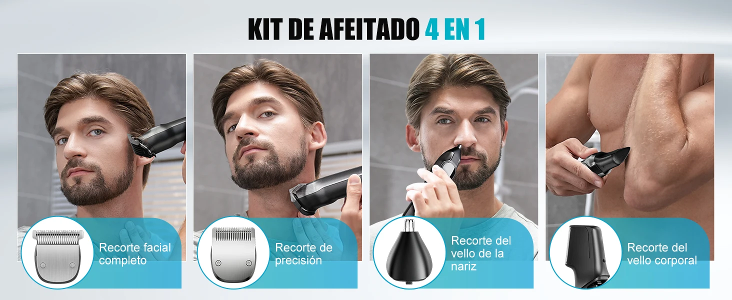 Kensen S30 Haarschneideset für Männer 4-in-1 Haarschneider Nasenhaartrimmer IPX7 Wasserdicht LED-Display Haarschneidemaschine für Friseure – Detail 2