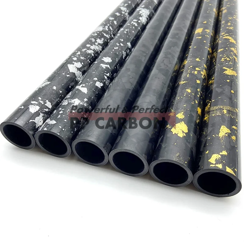 lot/2pcs 500mm Forged Carbon Fiber Tube 8mm 10mm 20mm 22mm 25mm 28mm 30mm Forged Silver 3K High Composite Hardness Material